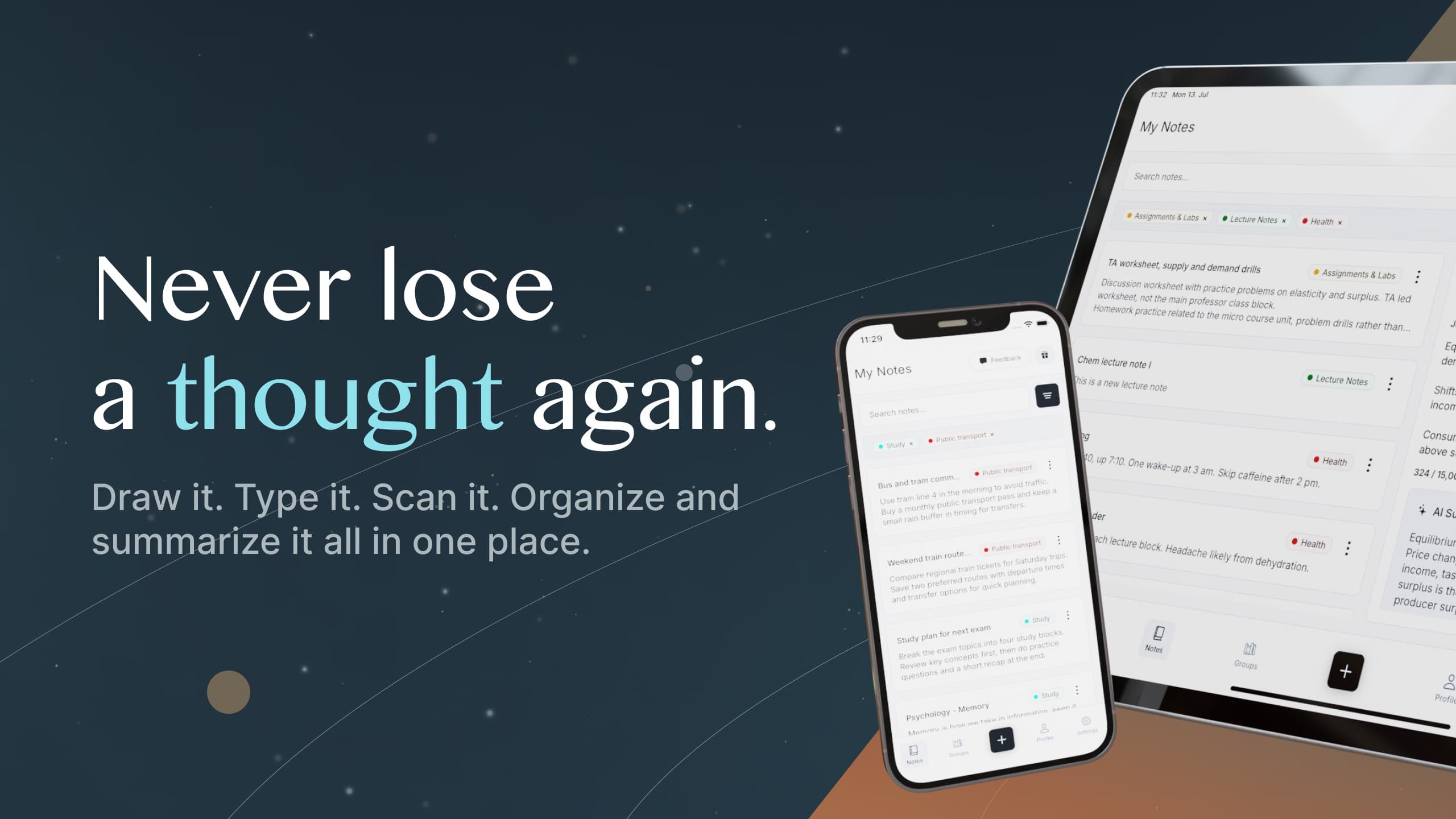 AI Note Taker: Pocket Orbit in use