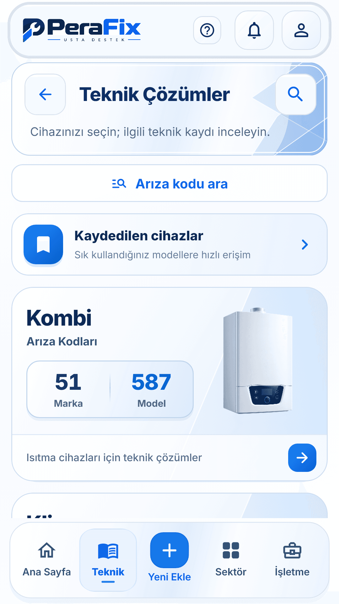 PeraFix Usta Destek in use