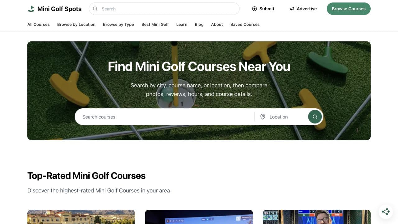 Mini Golf Spots in use
