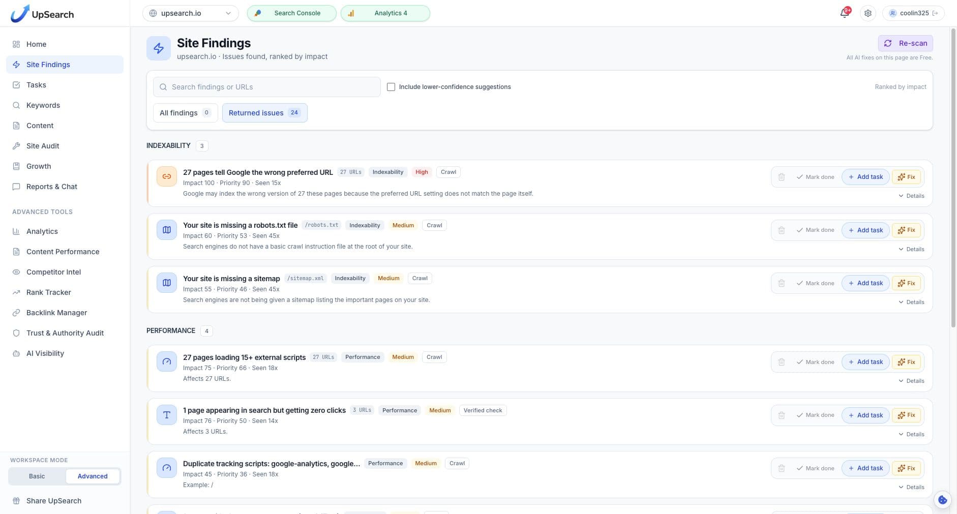 UpSearch screenshot 2