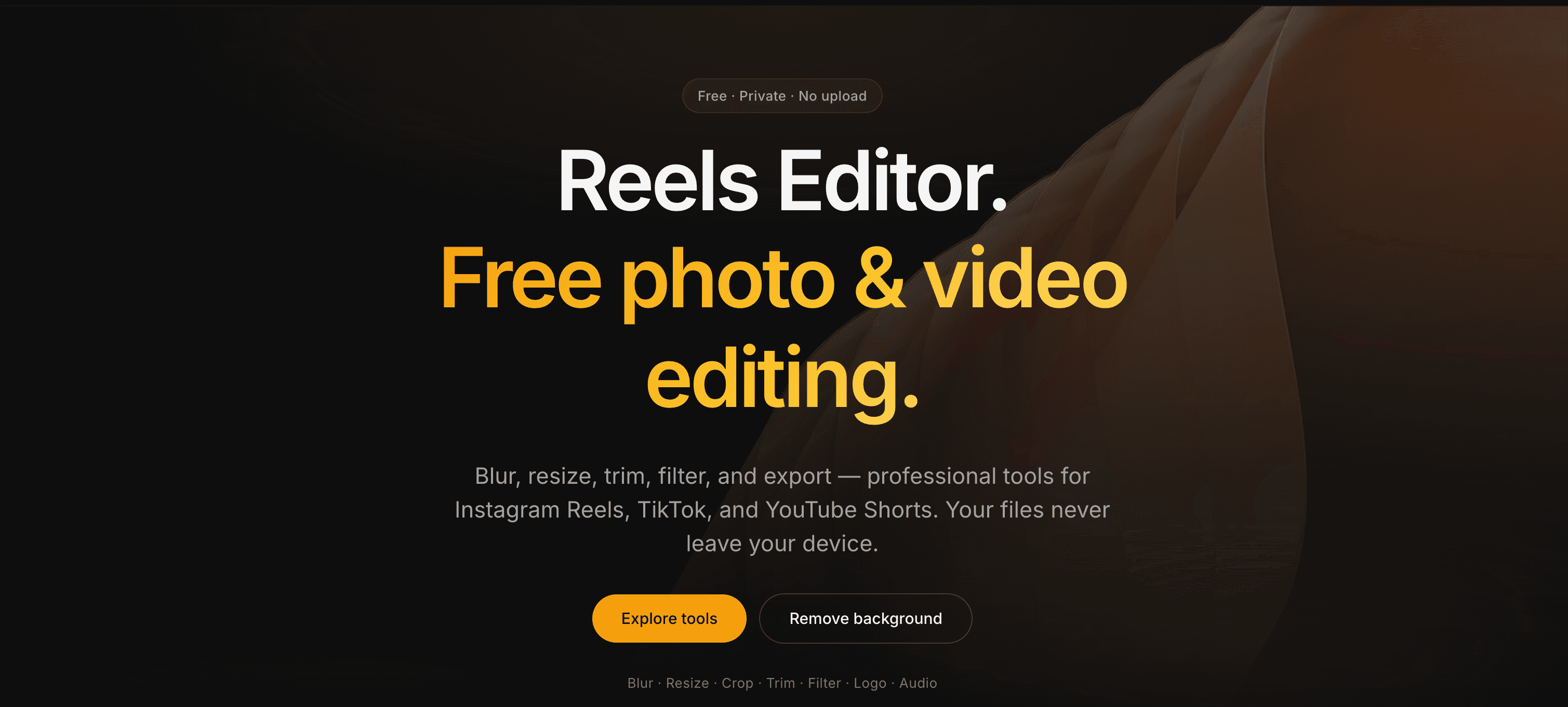 Reels Editor in use