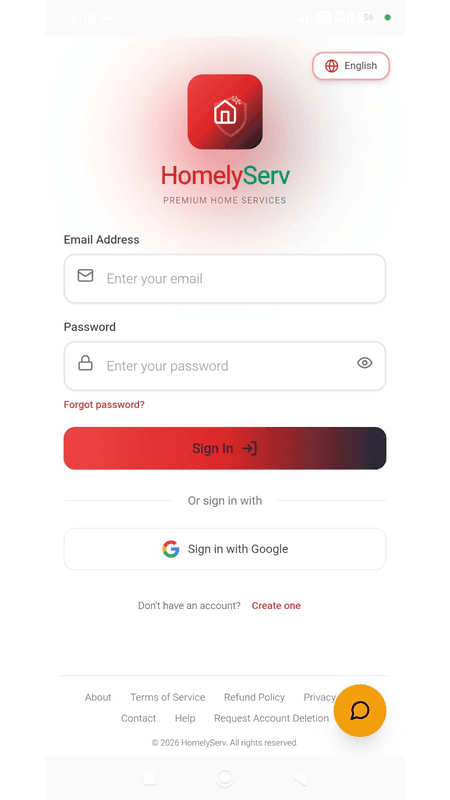 HomelyServ in use