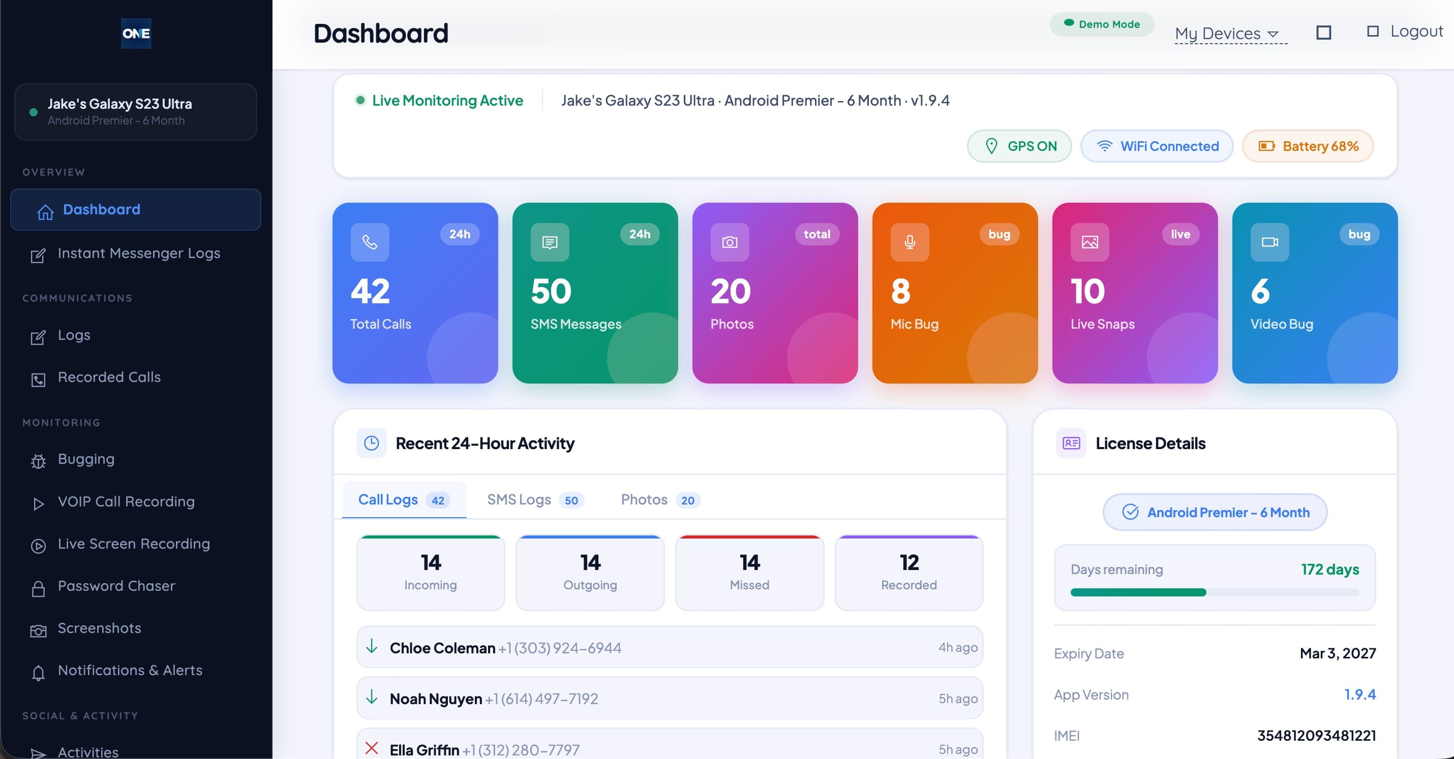 ONELite - Digital Guard & Parental Control in use