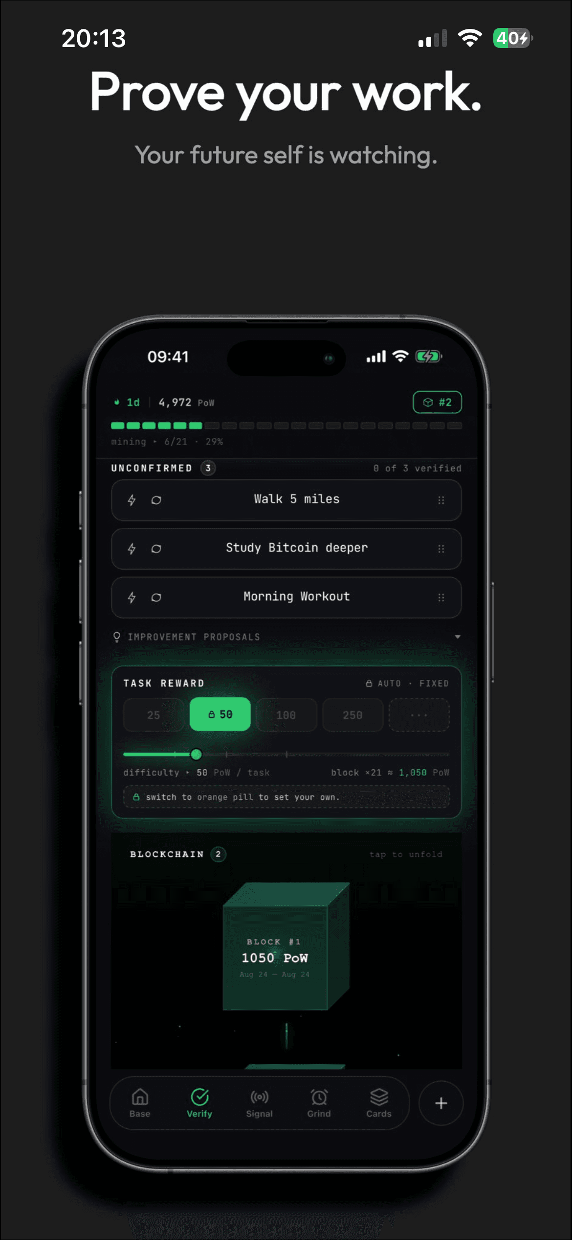 Satoshi Habits in use