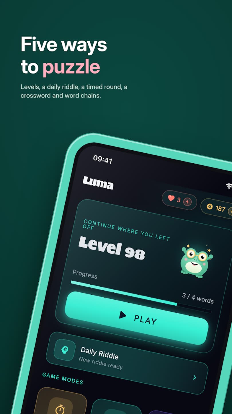 Luma Words - Puzzle Game in use
