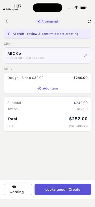 Invoice Maker by Caractiv screenshot 2