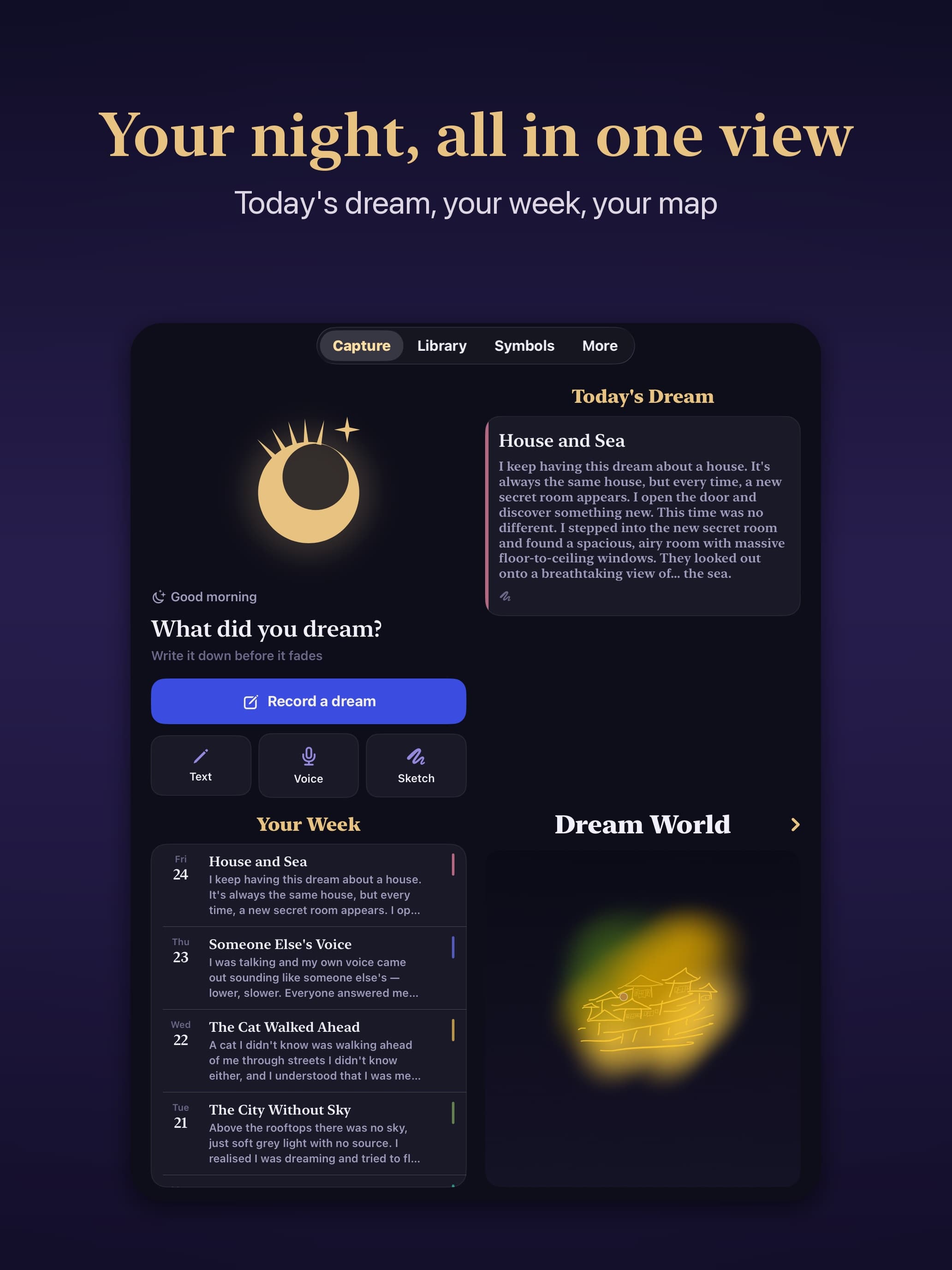 Onar: Dream Journal in use