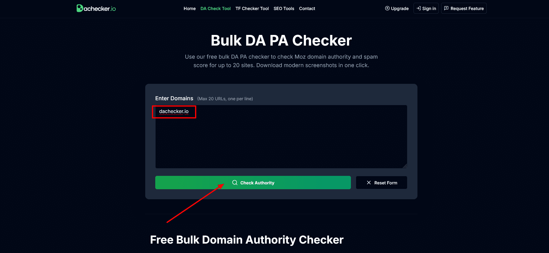 Da checker in use