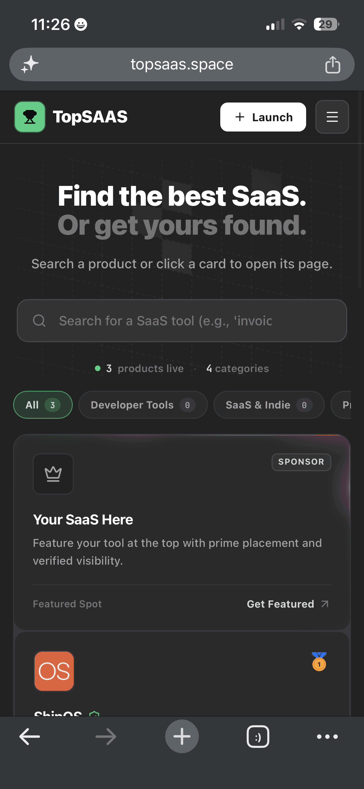 TopSAAS in use