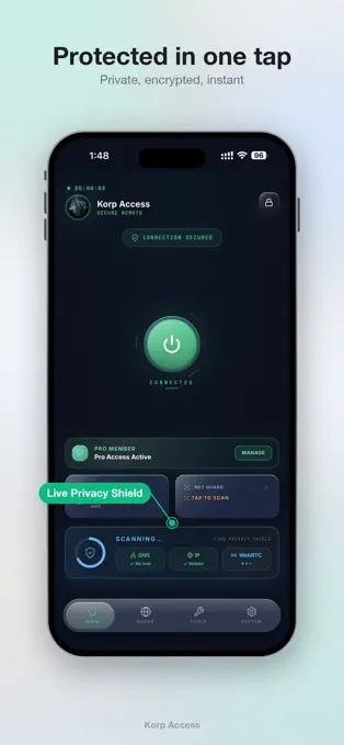 Korp VPN screenshot 2