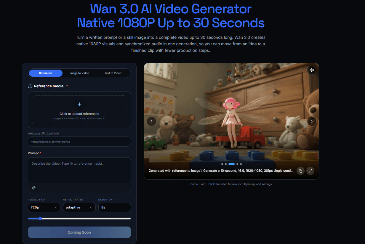 Wan 3.0 AI Video Generator in use