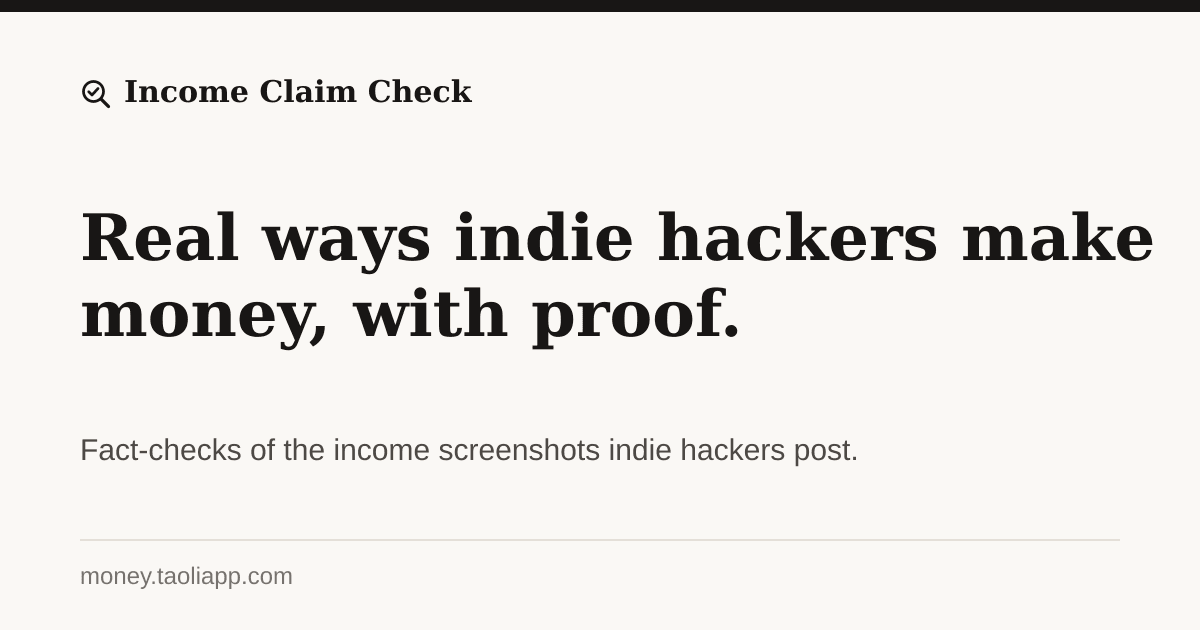 Income Claim Check in use