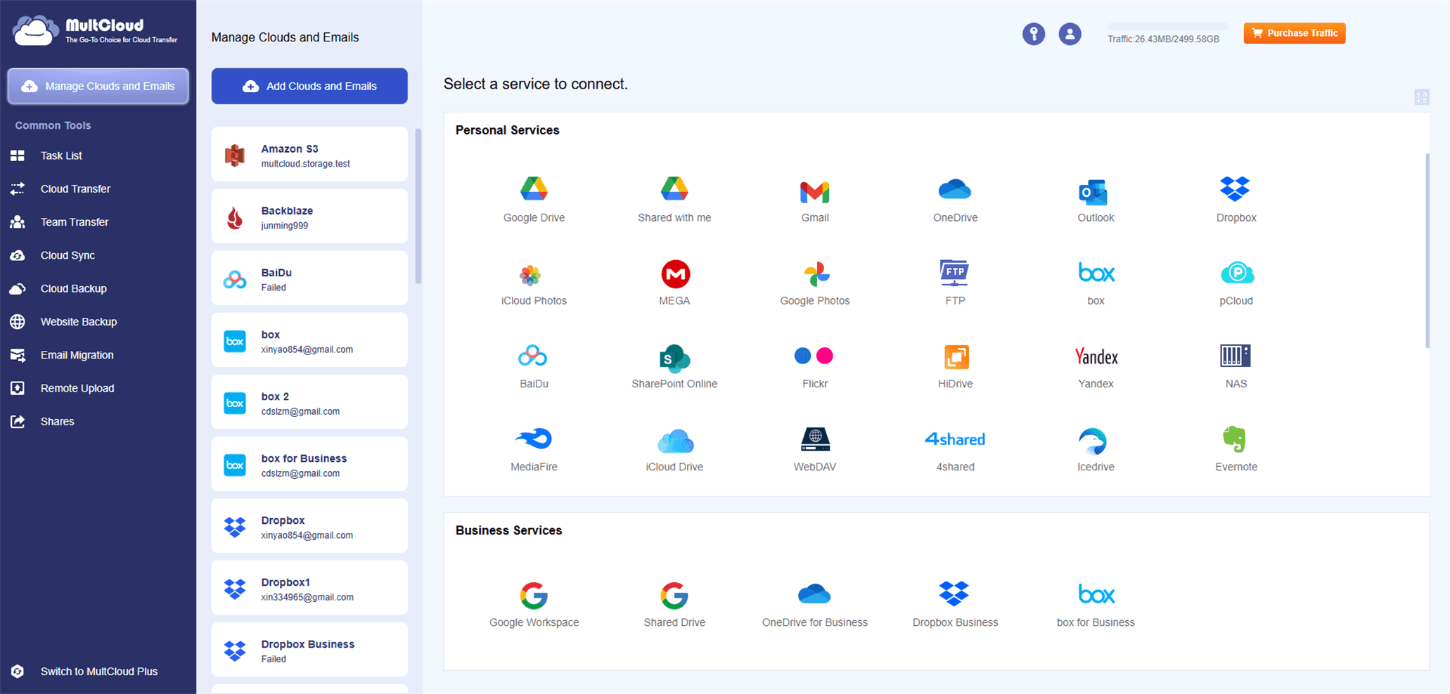 MultCloud in use