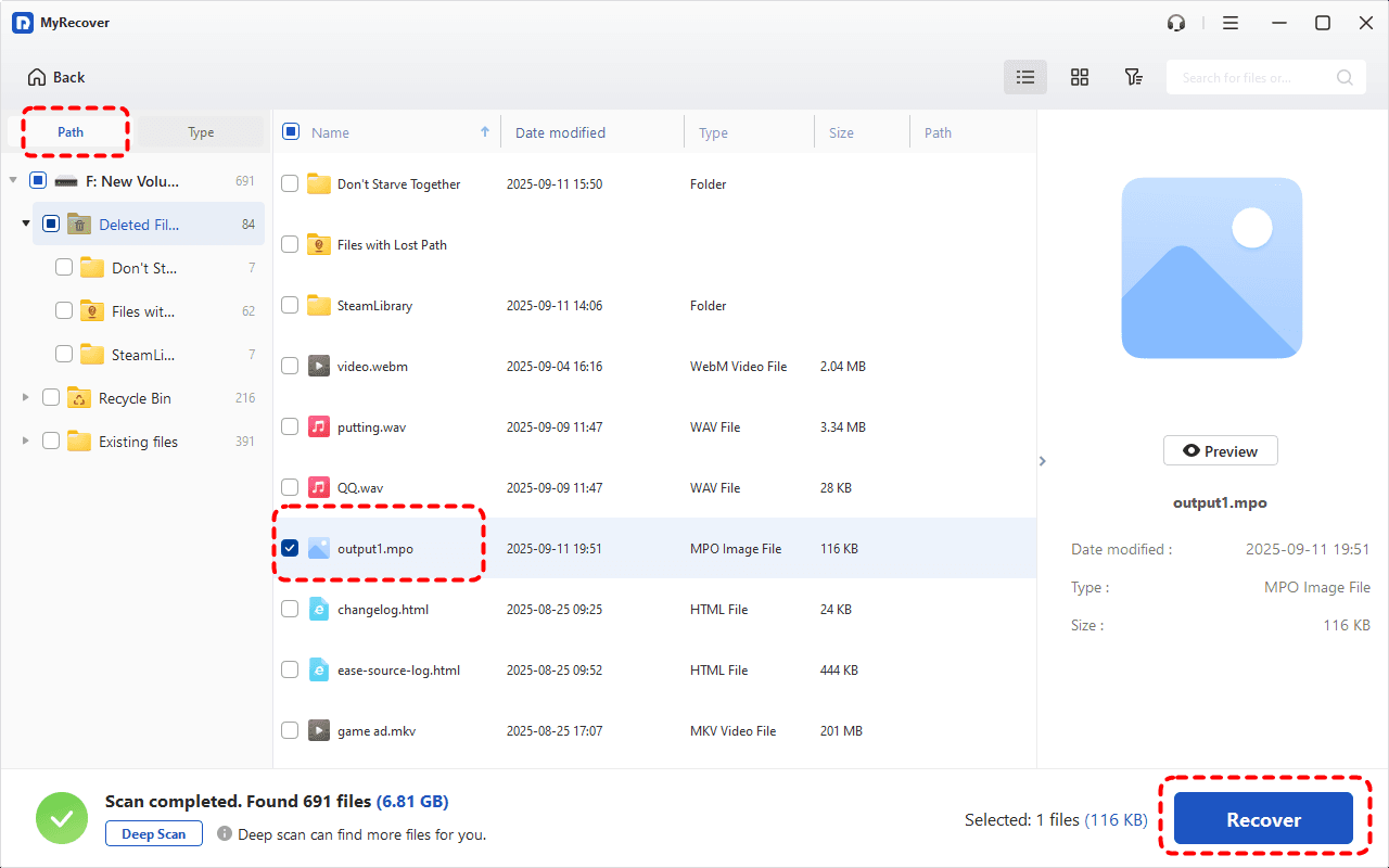 MyRecover screenshot 2