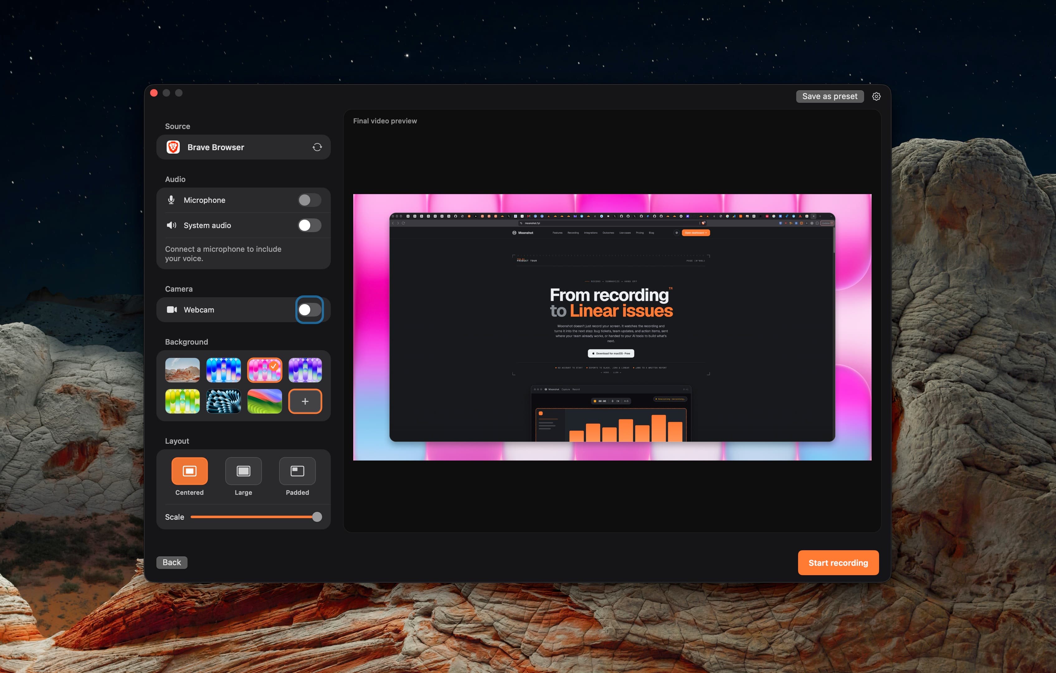 Moonshot in use