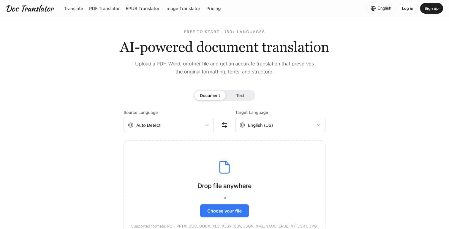 Doc Translator in use