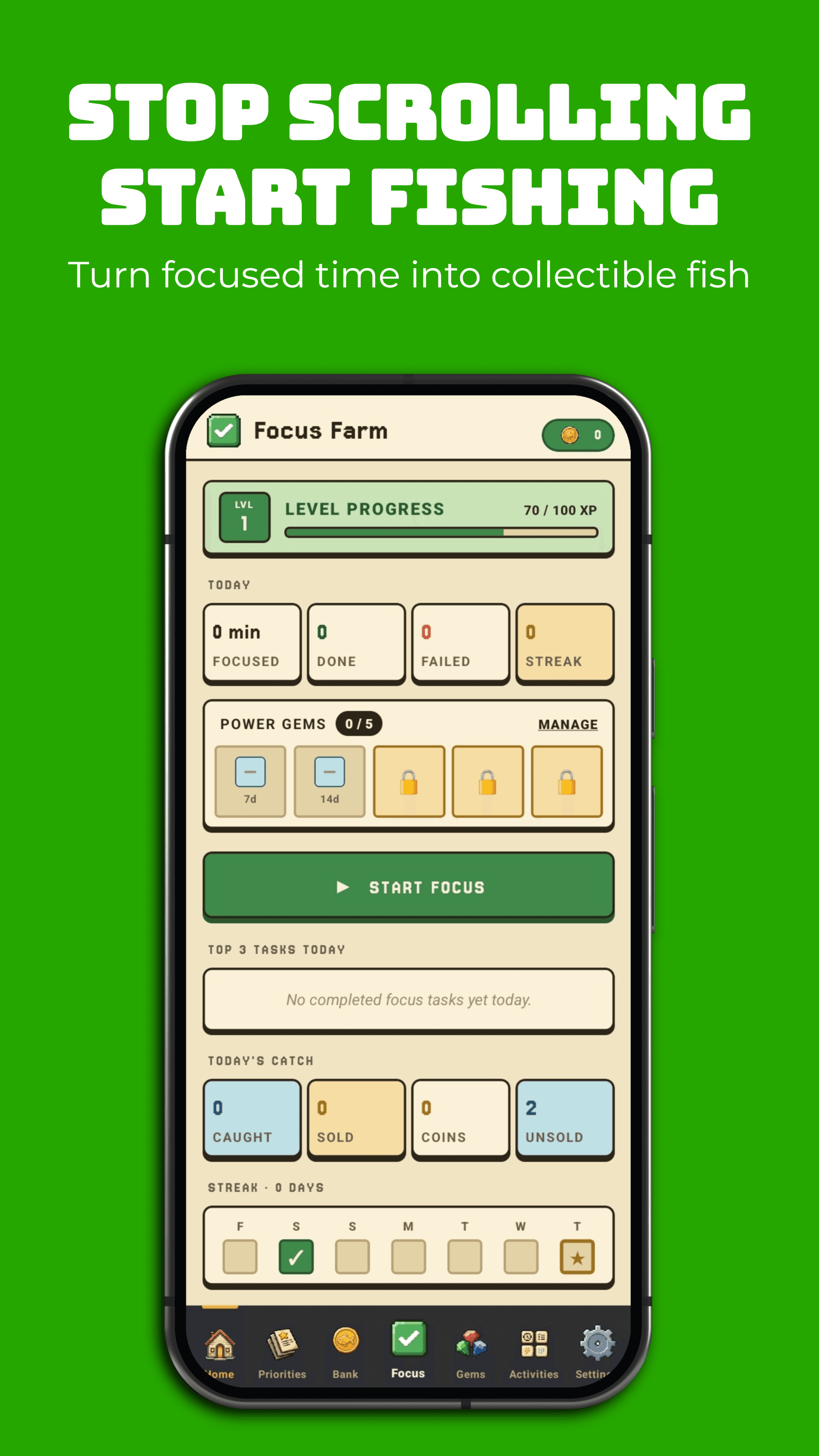 Focus Farm: Focus & Habits in use