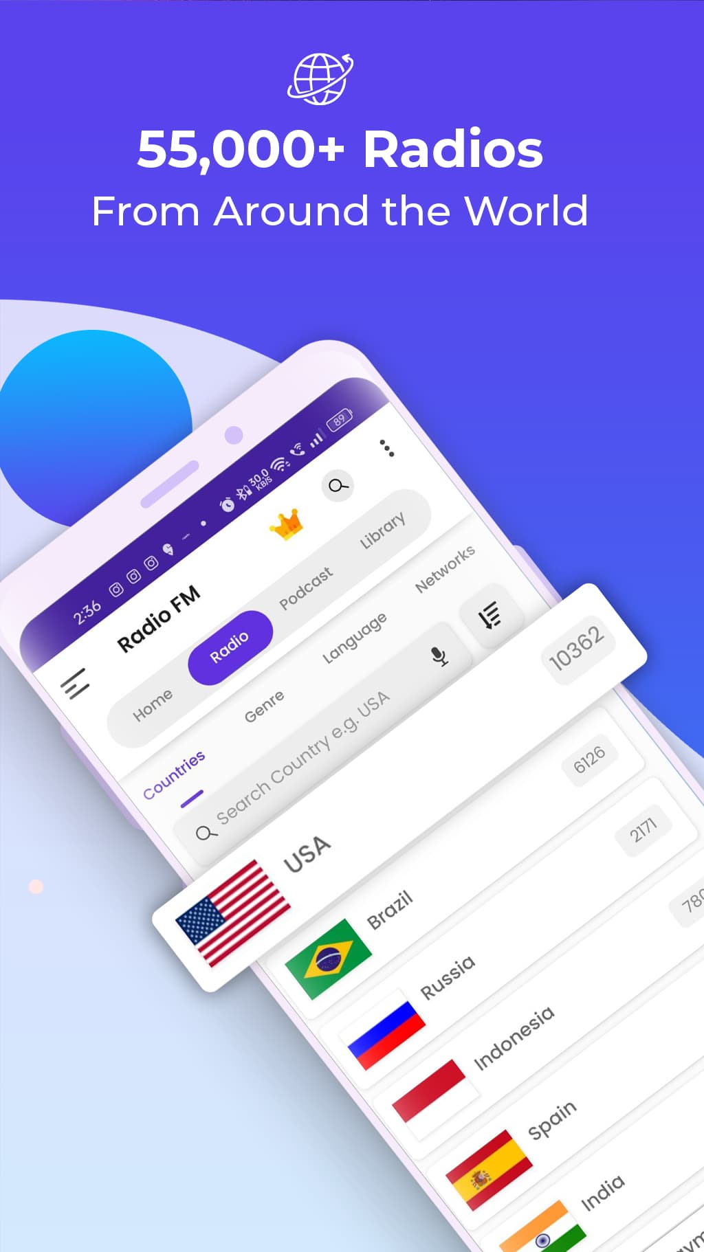 Radio FM: Music, News & Podcasts in use