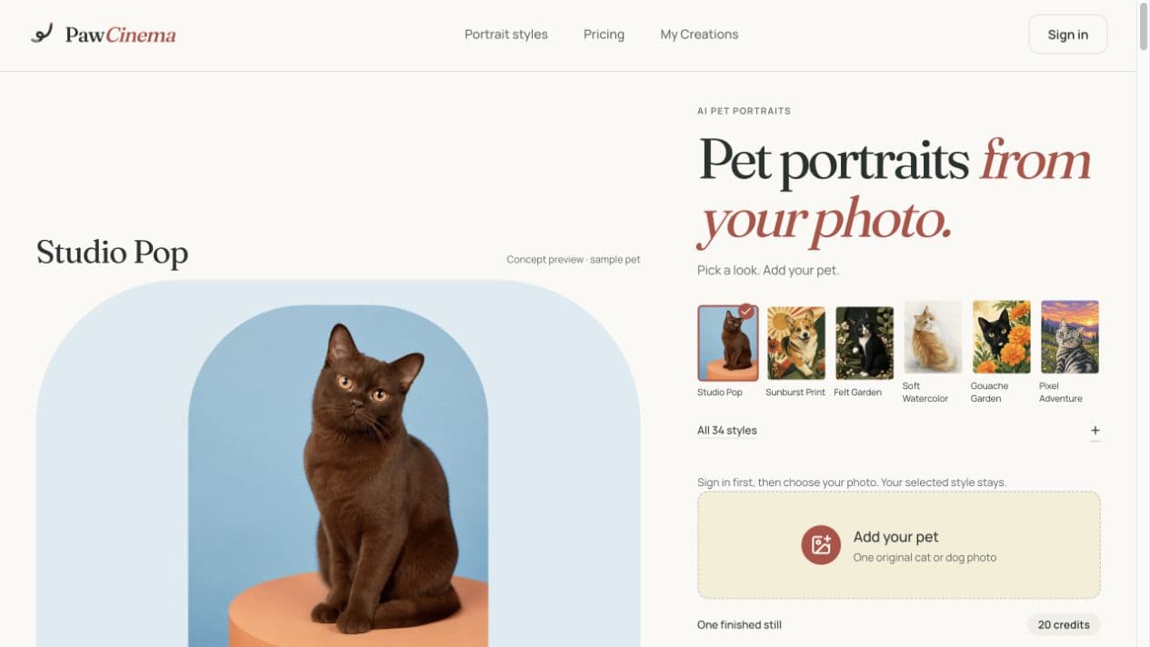 PawCinema in use