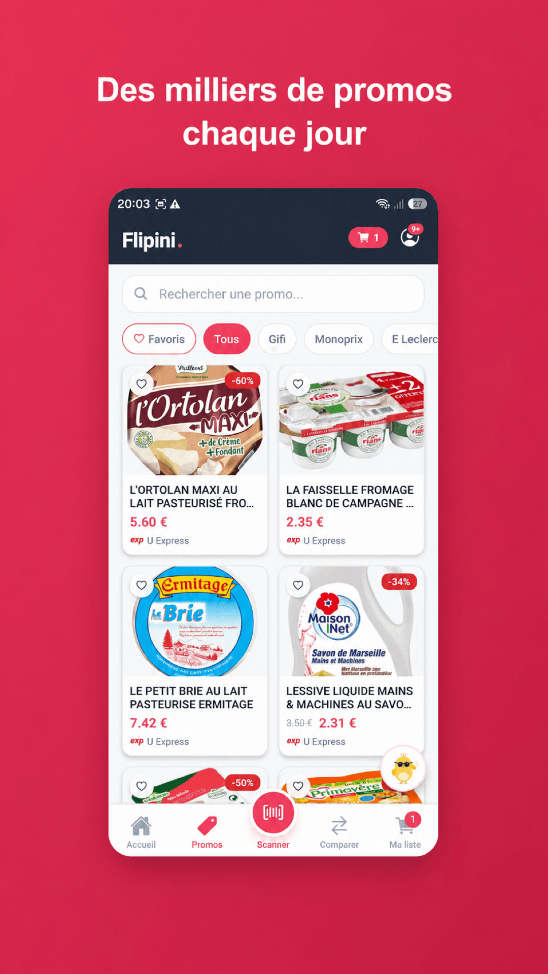 Flipini in use