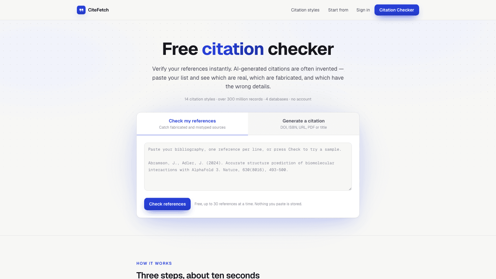 CiteFetch in use