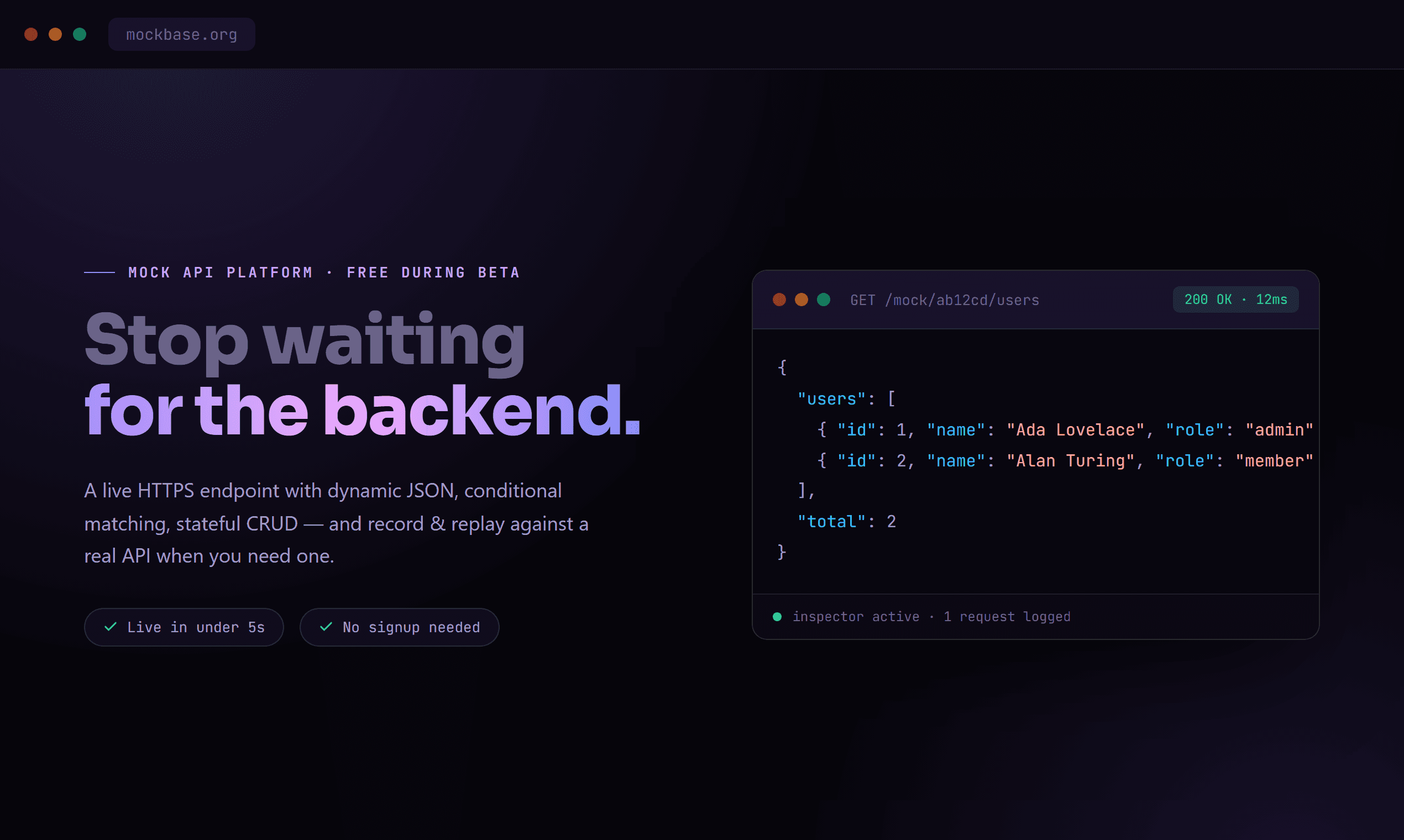 MockBase in use