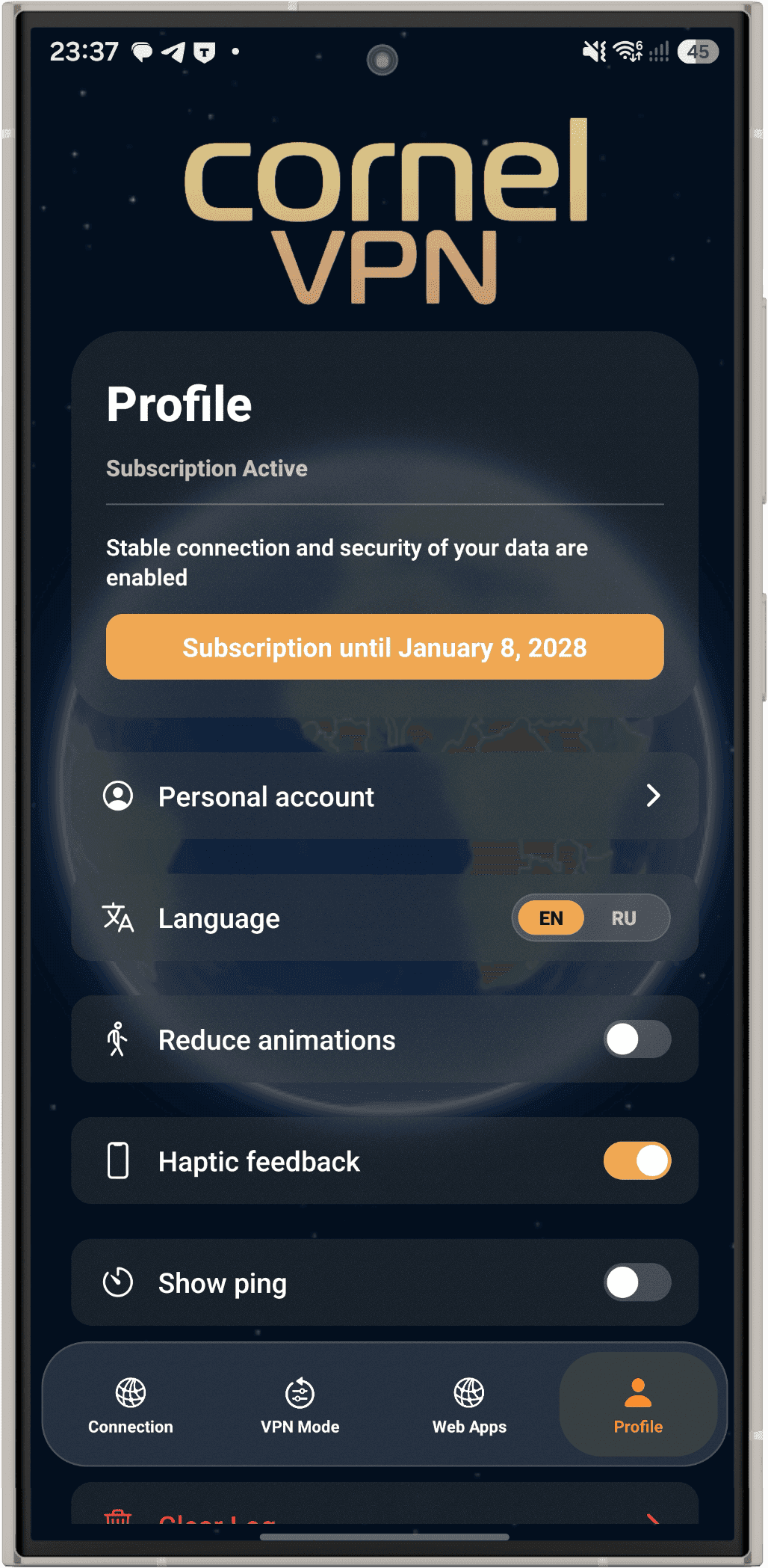 Cornel VPN in use