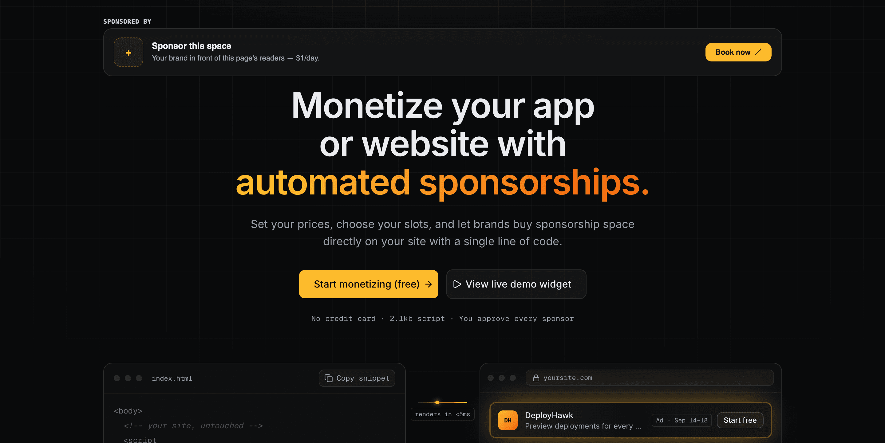SponsorKit in use