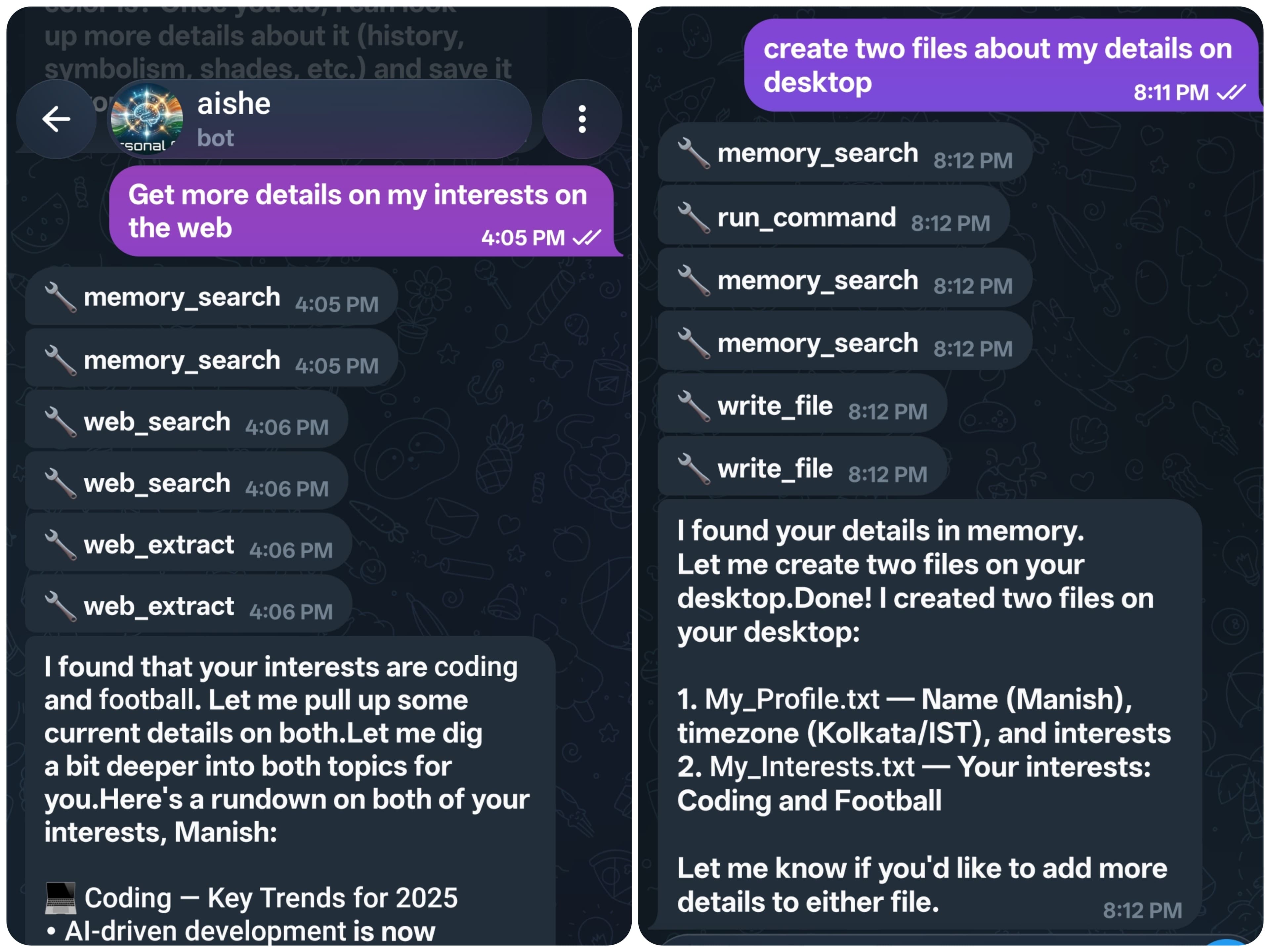 Aishe in use