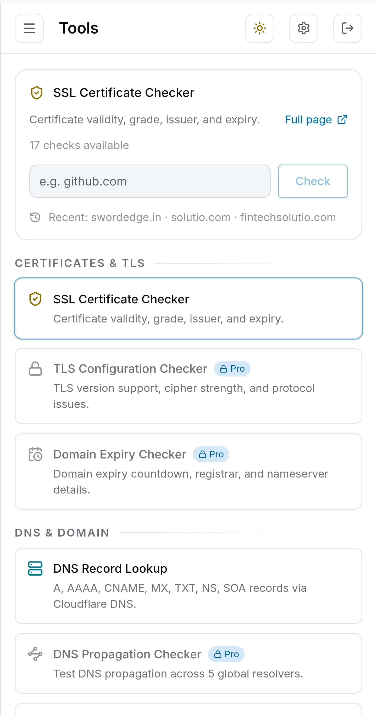 CertNotify screenshot 2