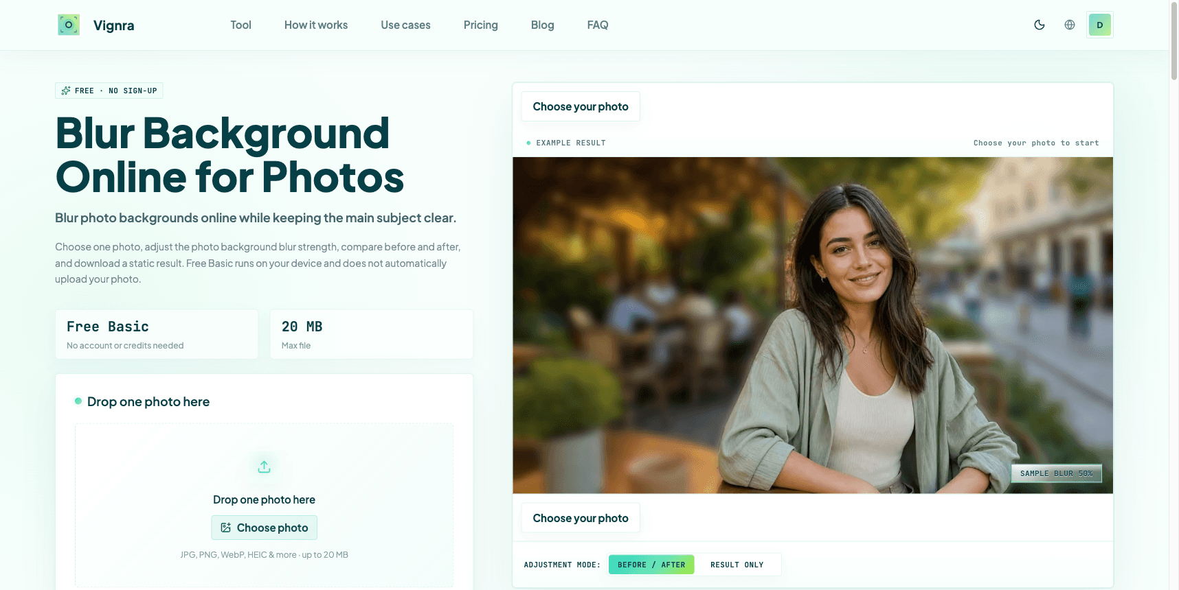 Blur Background in use