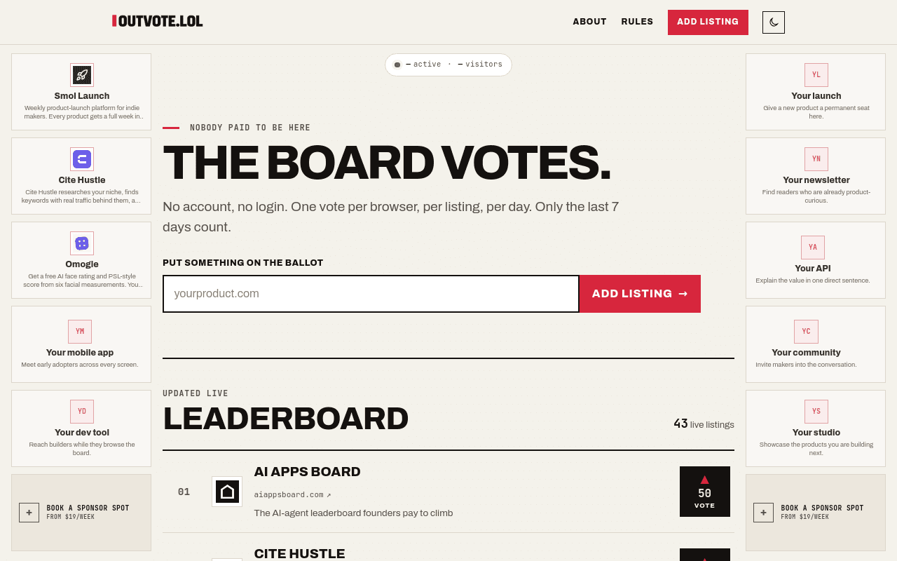 Outvote in use