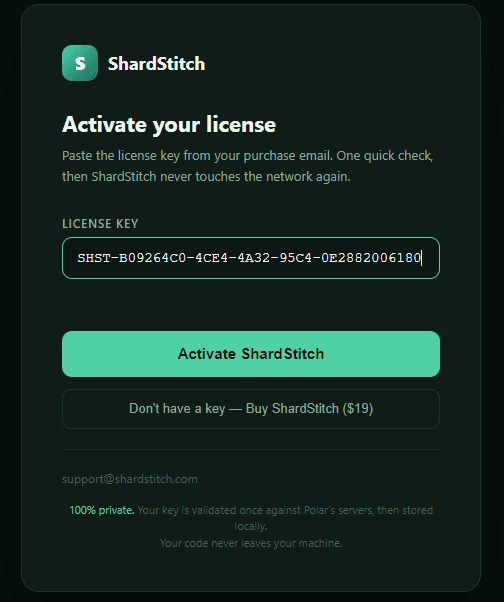 ShardStitch in use