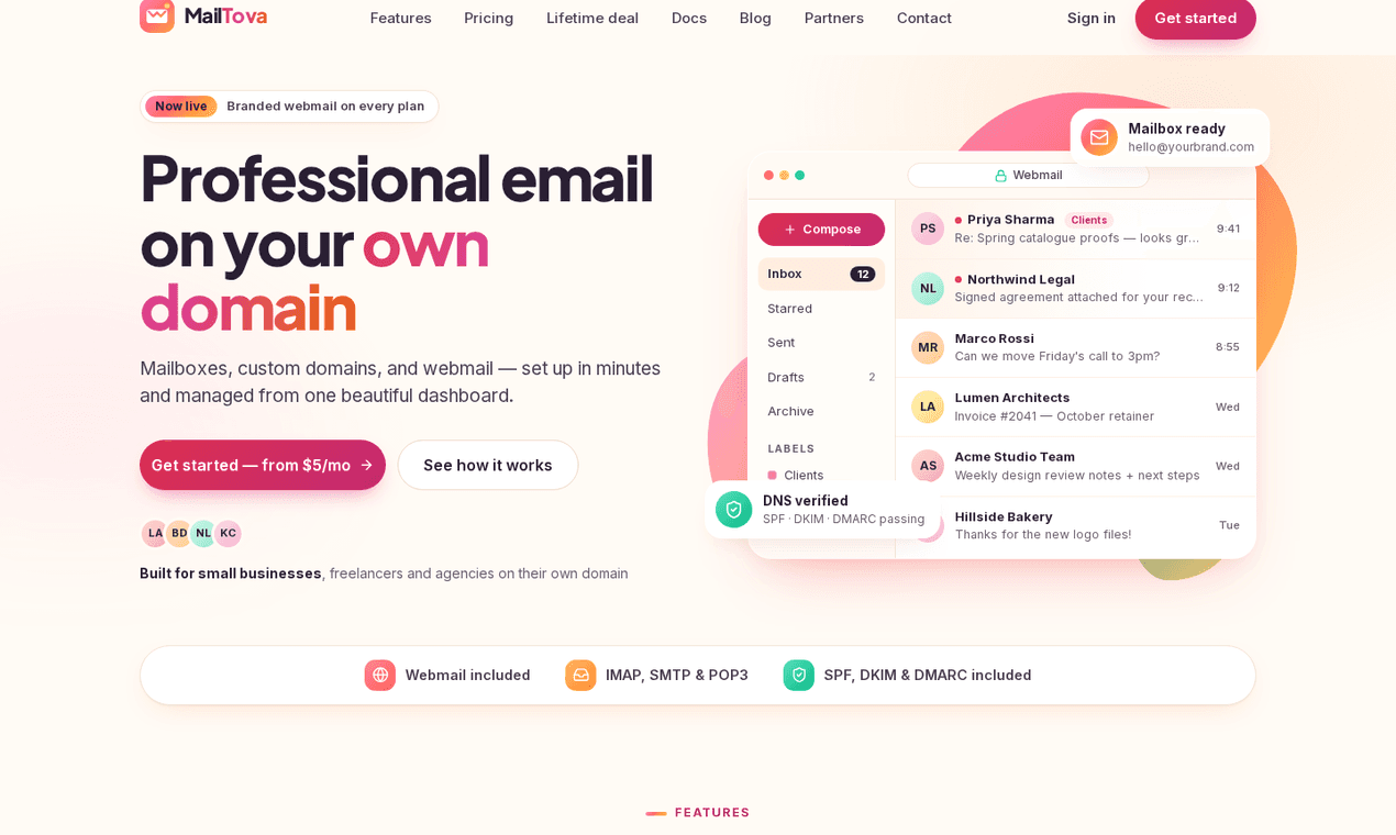 MailTova in use