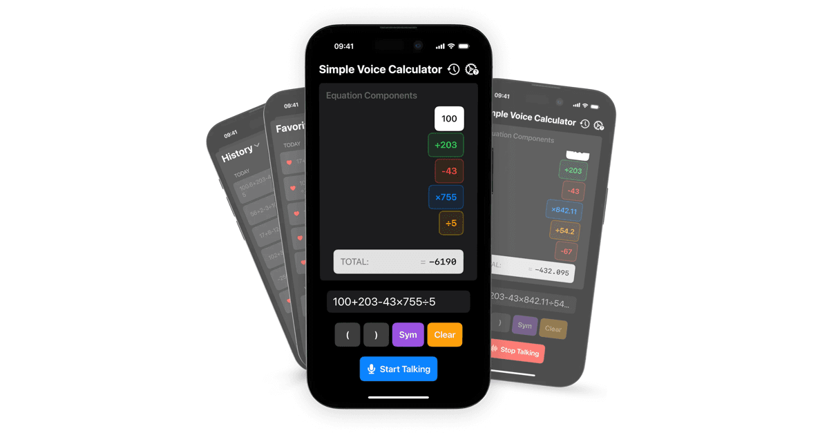 Simple Voice Calculator in use
