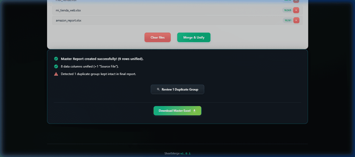 SheetMerge screenshot 3
