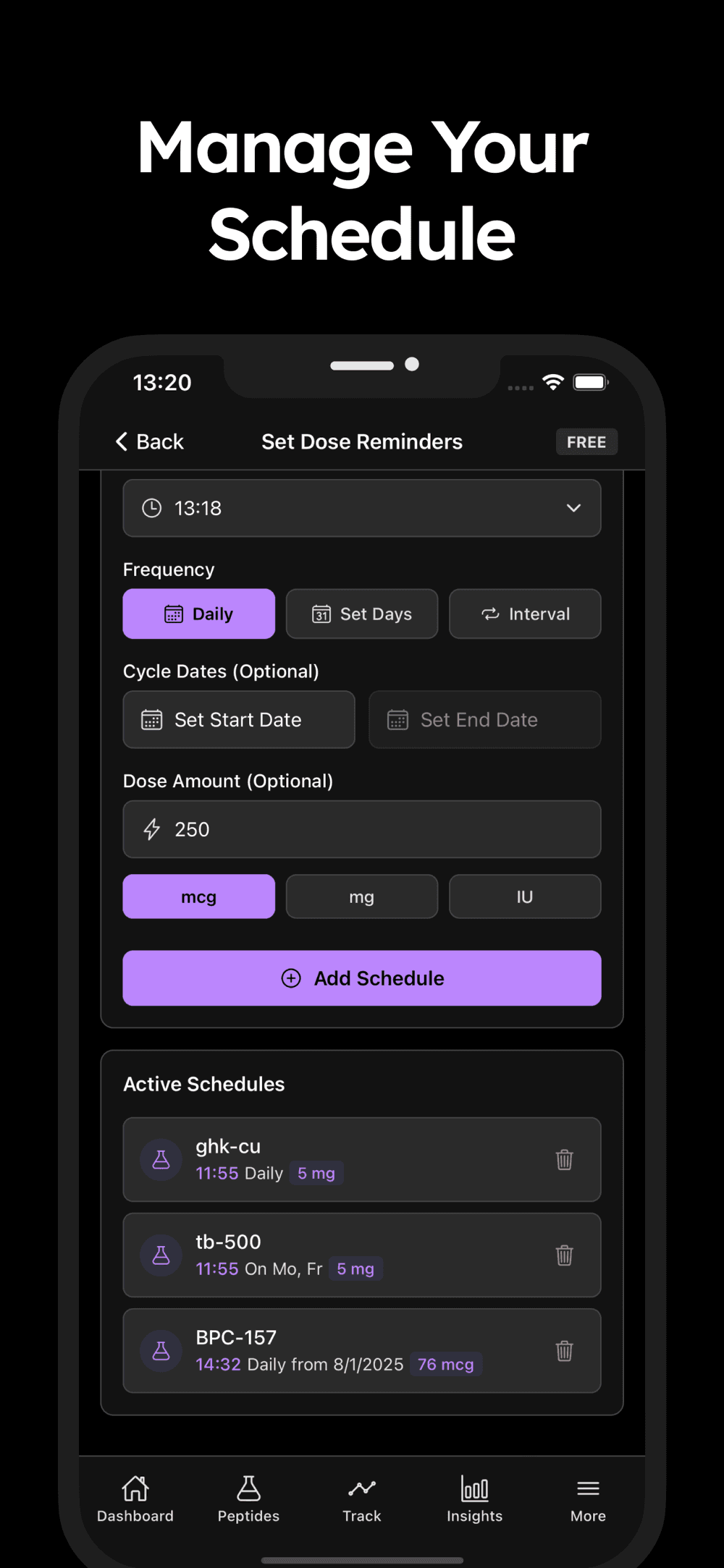 Peptide Tracker & Calculator screenshot 3