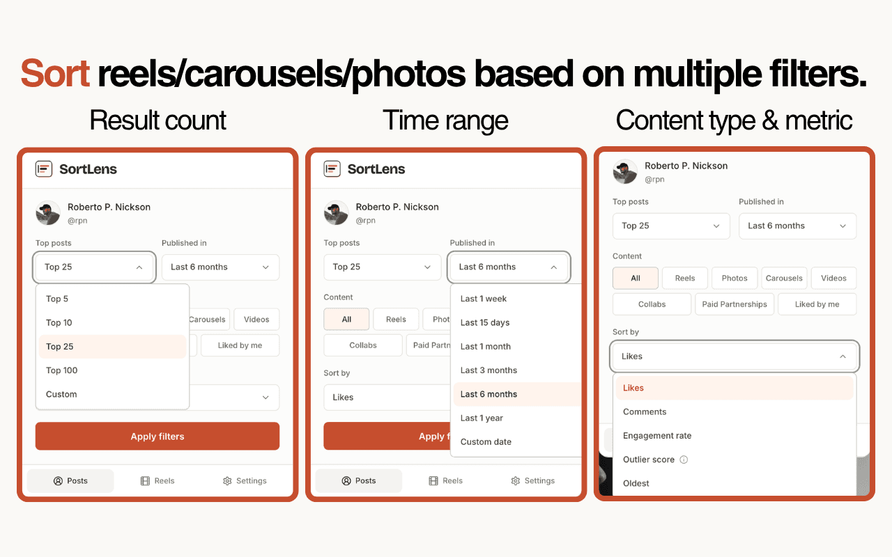 SortLens screenshot 2
