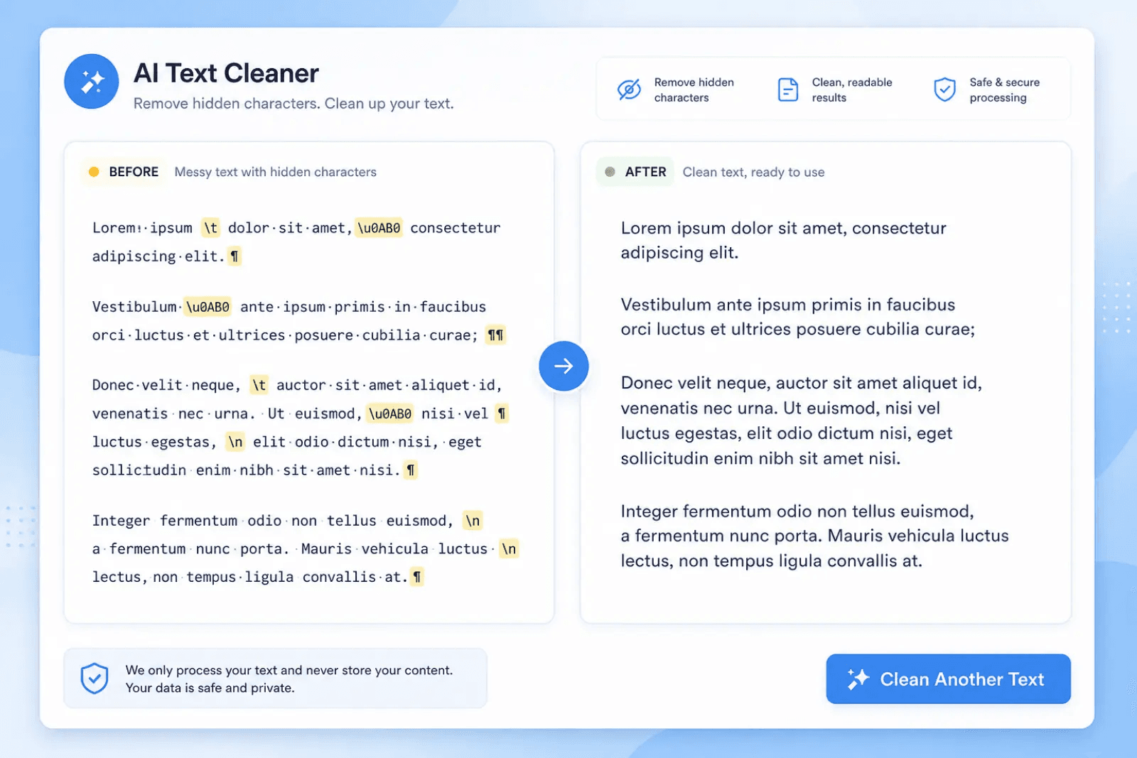 AI Text Watermark Remover in use