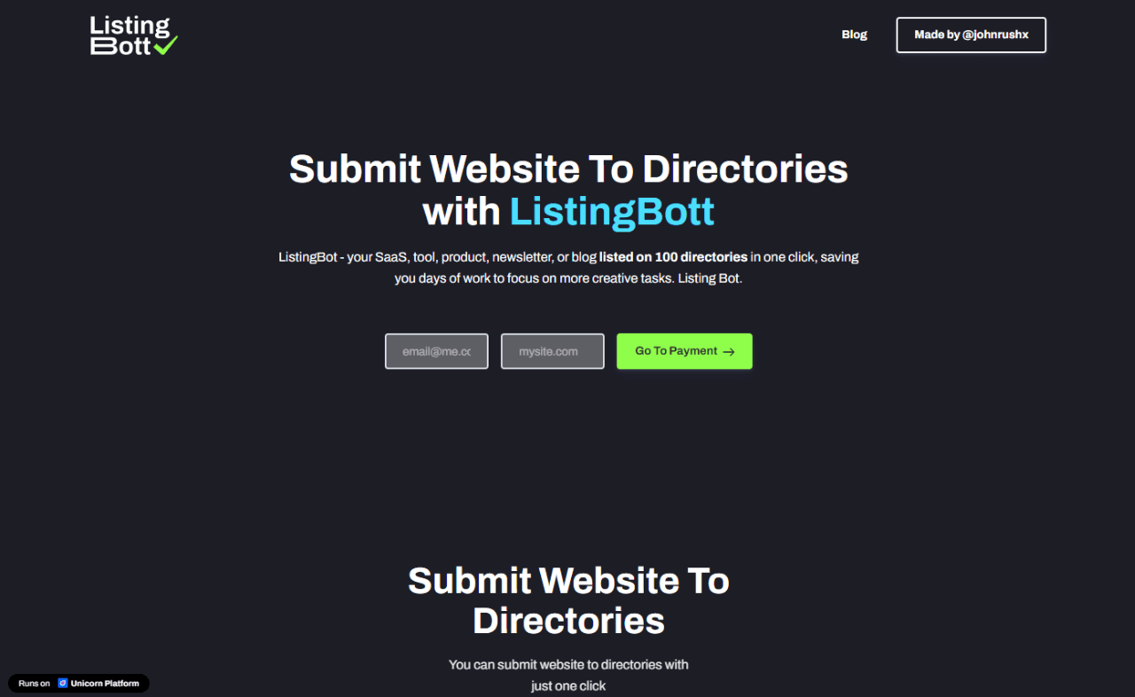 Listingbott in use