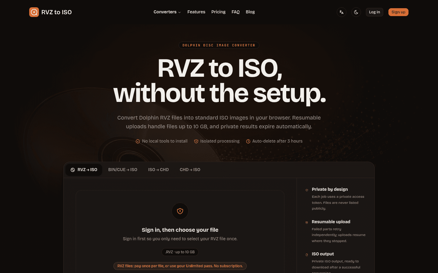 RVZ to ISO in use