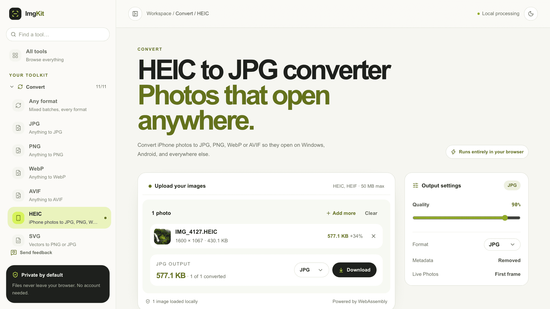 ImgKit – Free Image Compressor, Resizer & Converter in use