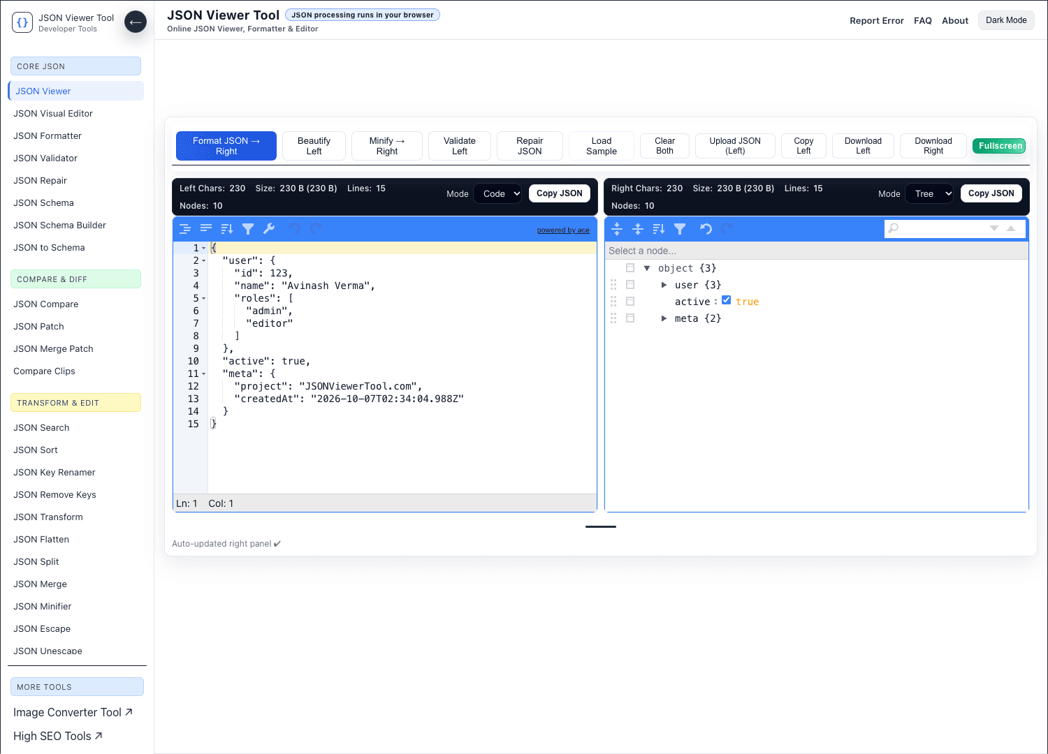 JSONViewerTool screenshot 2